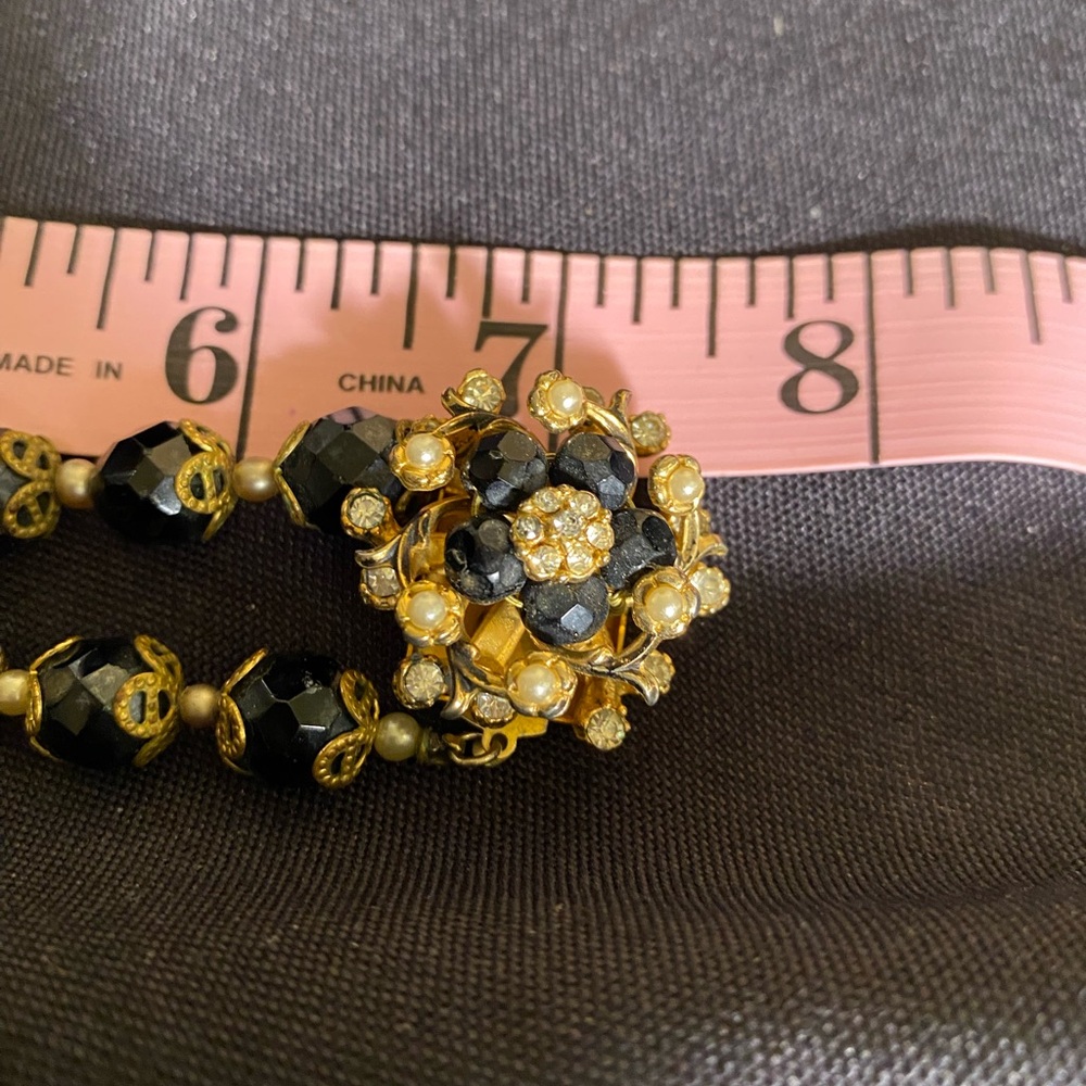 Rare 90’s MONET necklace with clear and black Swarovski crystals & box clasp. B. - Picture 6 of 6